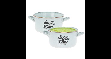 Excellent Houseware Soepkommen/serveer schaaltjes - 2x - porselein - 500ml - lichtblauw
