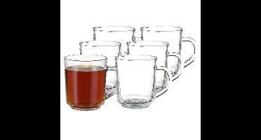 Excellent Houseware Theeglazen - 6x - 220 ml - H9 cm - gehard glas