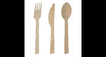 Excellent Houseware wegwerp bestek - bamboe hout - 108 delig - wegwerp