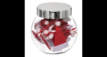 Feeric Christmas Mini kerstmutsjes - 36x st - in glazen pot - 7,6 cm
