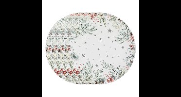 Feeric lights & Christmas Diner/Kerstdiner onderborden - 4x - D33cm