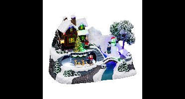 Feeric Lights & Christmas Kerstdorp tafereel - kerstman slee - led