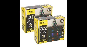 Feeric lights kerstverlichting - 2x - gekleurd - 14 m - 192 leds - batterij