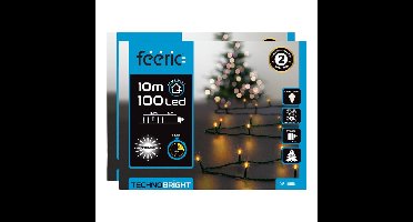 Feeric lights kerstverlichting - 2x - warm wit - 10 meter - 100 leds