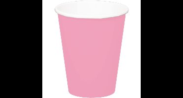 Folat Feest drinkbekers - 32x stuks - roze - papier - 350 ml