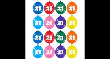 Folat verjaardag ballonnen - 21 jaar - versiering - 32x stuks - latex