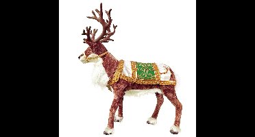 Funny Fashion bewegend rendier decoratie beeld - 143 cm- met muziek