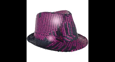 Funny Fashion Carnaval verkleed hoedje voor diverse thema's - roze glitter