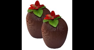 Funny Fashion Kokosnoot drinkbeker - 2x - 12 x 10 cm - 250 ml - Tropisch/hawaii