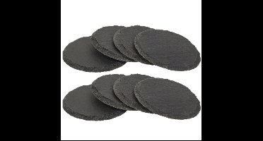 Glazenonderzetters - 20x - rond - leisteen - 10 cm