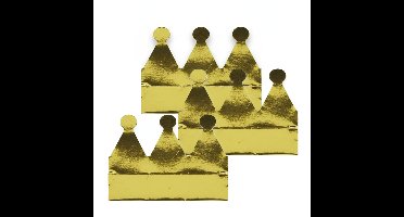 Gouden kroontjes van karton - 12x stuks - glimmend - verjaardag