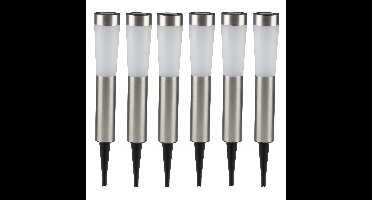 Grundig Prikspot - 8x - solar - tuinverlichting - RVS - 56 cm