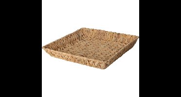 H&S Collection Broodmand - gevlochten riet - naturel - 34 x 34 x 6 cm