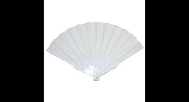 Handwaaier/spaanse waaier - wit - polyester - Verkoeling