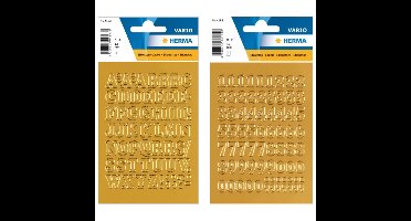 Herma stickervellen letters / cijfers - 2x vellen - goud