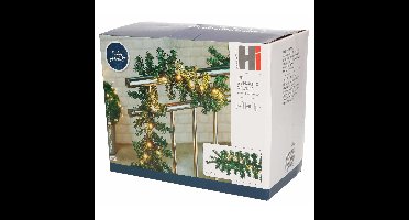 HI Dennen guirlande - groen - met verlichting - 270 x 20 cm