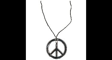 Hippie/Sixties Flower Power - Peace teken verkleed ketting
