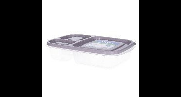 Hobby Life Vershoud/bewaarbakjes - 1.15L - 3-vaks - 23 cm - grijs