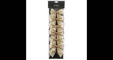 House of Seasons kerststrikken - 6x - champagne - 10 x 12 cm