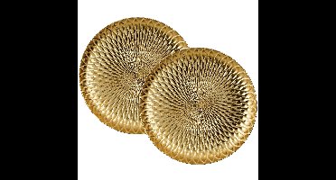 House of Seasons Onderborden - 2x - goud - D33 cm - gerecycled plastic