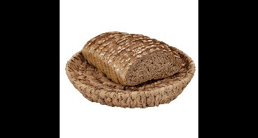 H&S Collection Broodmand - 2x - gevlochten riet - naturel - 35 x 35 x 6 cm