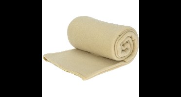 H&S Collection Fleece deken - creme wit - 125 x 150 cm