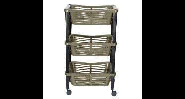 HS Collection Kunststof keuken/badkamer trolley - taupe