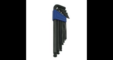 Inbus sleutelset met kogelkop 7-delig - staal - 2,5 t/m 10 mm - haakse stiftsleutels