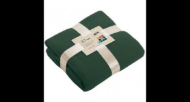 James & Nicholson Fleece bankdeken - 1x - donkergroen - 130 x 170 cm
