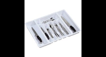 Kesper Uitschuifbare bestekbak/inzetbak - wit - 38 x 29-50 cm