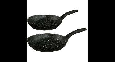 Koekenpannen set 2x stuks Palermo - Alle warmtebronnen - dia 24/26 cm - Anti-aanbaklaag