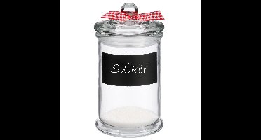 Kruidenpotje/voorraadpotje met krijtvlak - 350 ml - glas