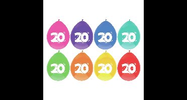 Leeftijd verjaardag thema ballonnen 20 jaar 8x stuks 29 cm