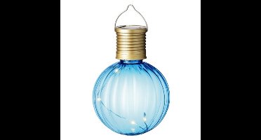 Lumineo Solar lampion voor buiten - LED - blauw - 11 cm - buitenverlichting