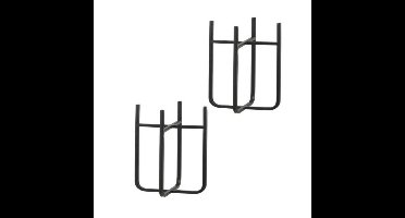 Mica Decorations - 2x - bloempot plantenstandaard - zwart - H25 x B16 cm