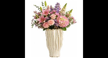 Mica Decorations Bloemenvaas Thom - creme kleur - 35 x 22 cm