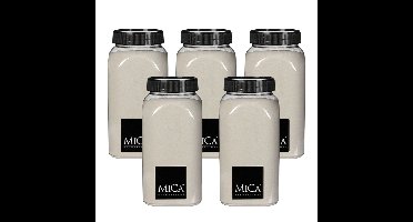 Mica Decorations decoratie zand - 5x - 1 kg - 650ml - creme wit