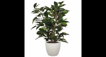 Mica Decorations Ficus kunstplant - 40 cm - met plantenpot taupe