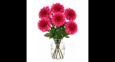 Mica Decorations Kunstbloem Dahlia Floristic - 6x - H75 cm - roze