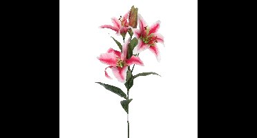 Mica Decorations Kunstbloem Lily Stargazer Valley - H75 cm - roze