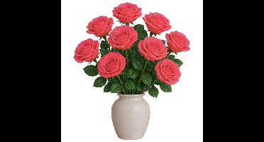 Mica Decorations Kunstbloem Roos Valentine - 6x - H59 cm - roze
