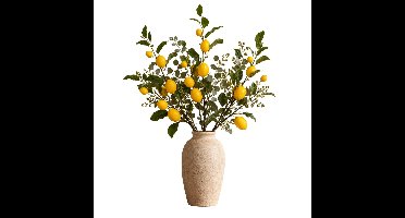 Mica Decorations Kunstplant takken Citroenen - 3x - H104 cm - groen