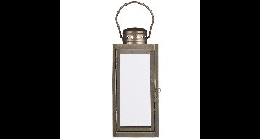 Mica decorations Lantaarn / windlicht - goud - metaal - 10 x 23 cm