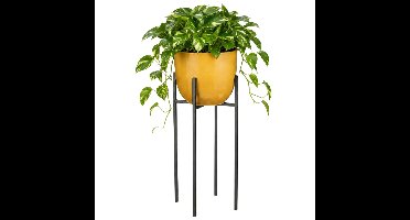 Mica Decorations plantenpot - geel - D25 x H23 cm - op verhoger
