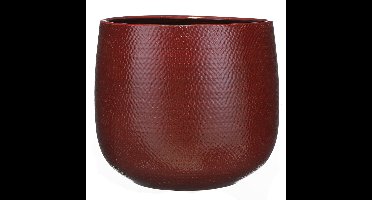 Mica Decorations Plantenpot - keramiek - rood - 29 x 25 cm