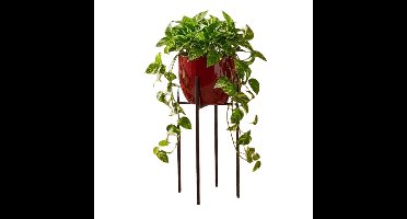 Mica Decorations plantenpot - rood - D25 x H23 cm - op verhoger
