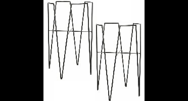 Mica Decorations plantenpot standaard - 2x - zwart - D30 x H50 cm