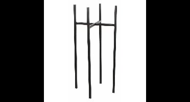 Mica Decorations plantenpot standaard - zwart - B24 x H55 cm