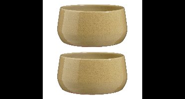 Mica Decorations plantenpot Venice - 2x - beige - D34 x H16.5 cm