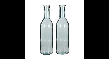 Mica Decorations Vaas - 2x - flesvormig - transparant - 15 x 50 cm